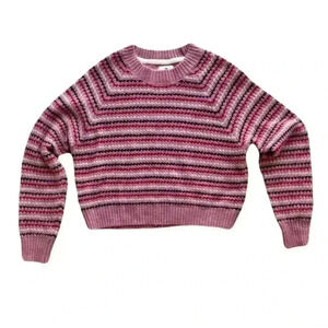 Women's Sundry Knit Sweater Size Small Pink Stripes Casual Workwear Pullover